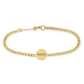 14k mama & boss Double-Sided Disc Curb Chain Bracelet