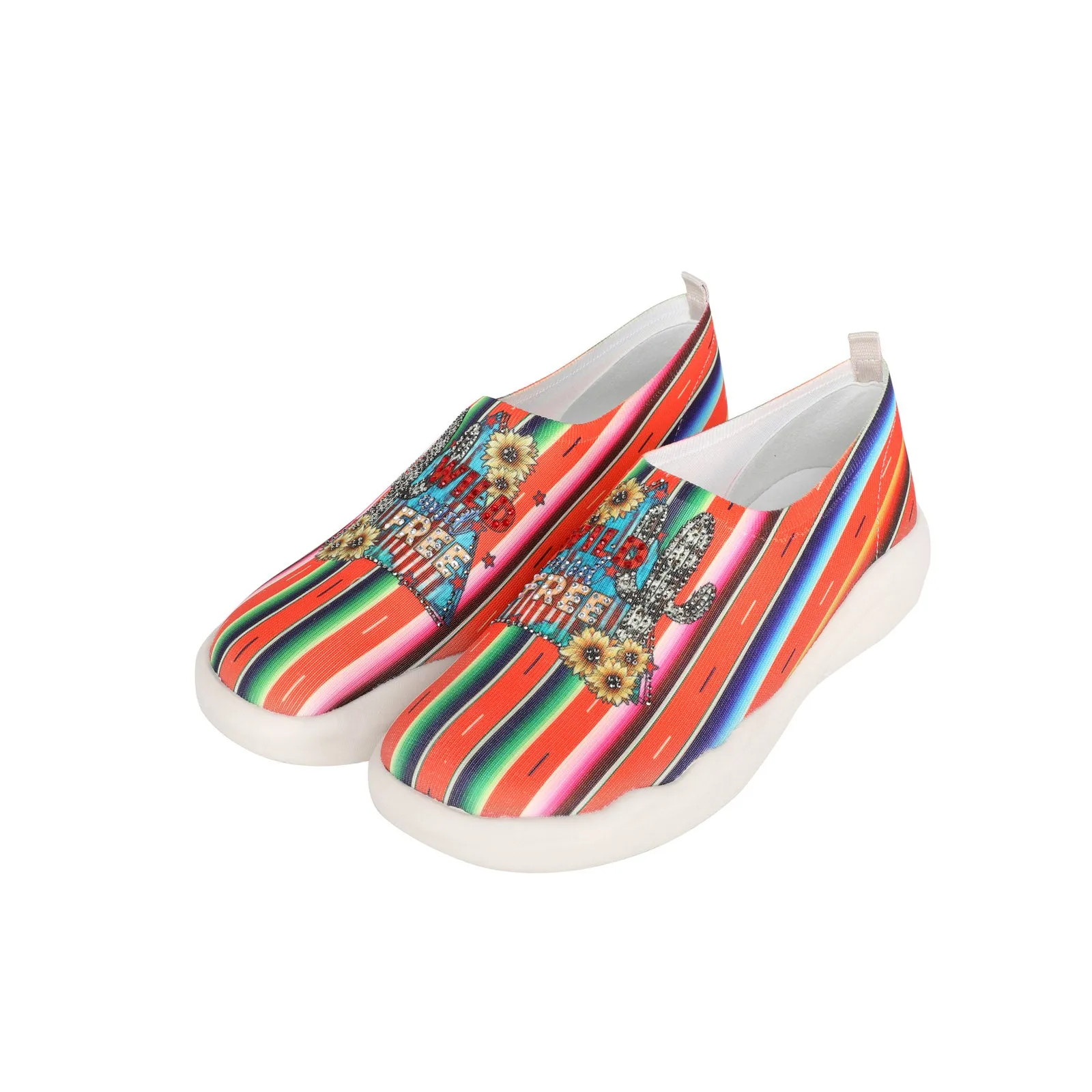 600-S006 Montana West Serape Wild Free Slip On Sneaker  -  By Case (12 Pairs/Case)