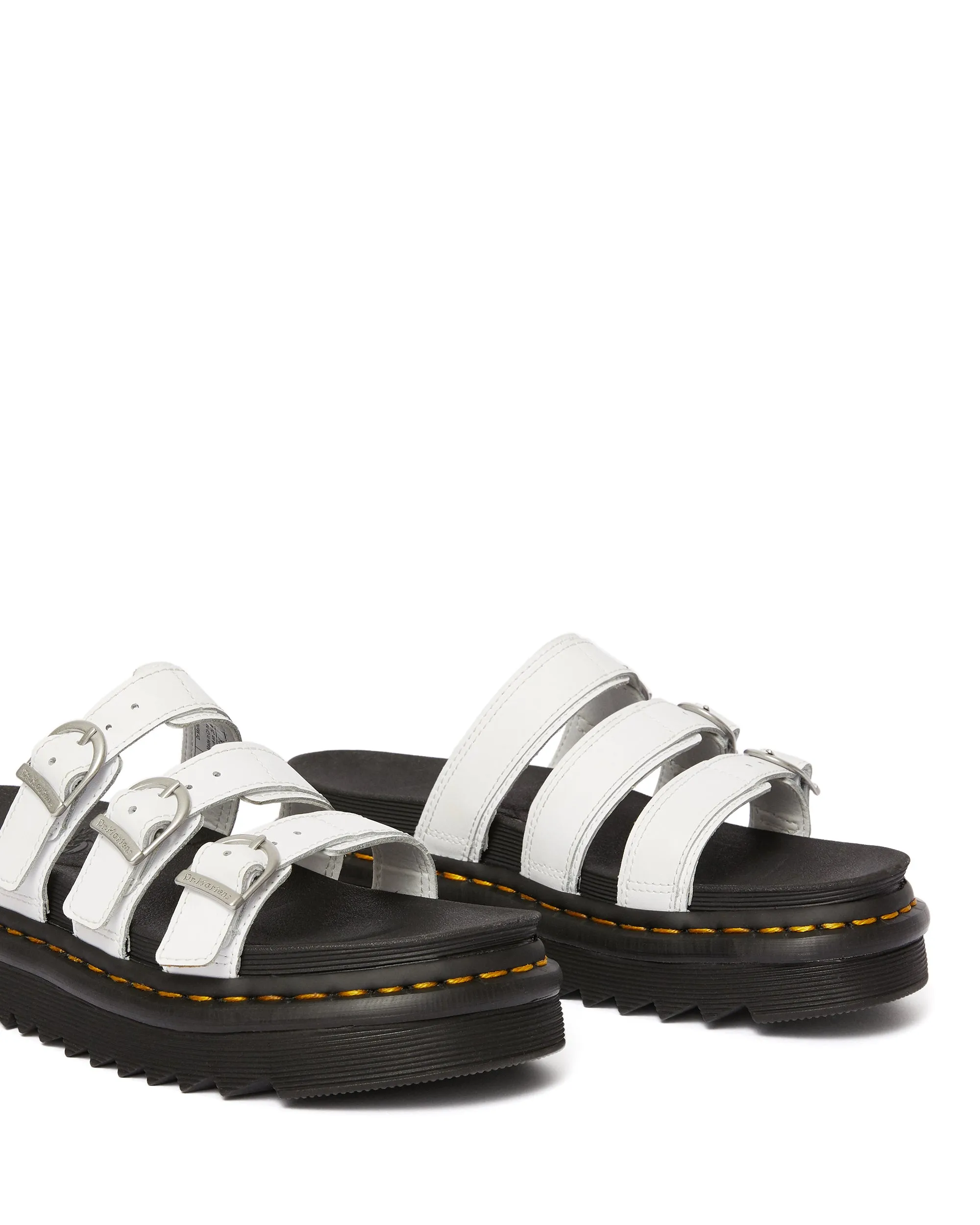 BLAIRE SLIDE WHITE HYDRO LEATHER SANDAL