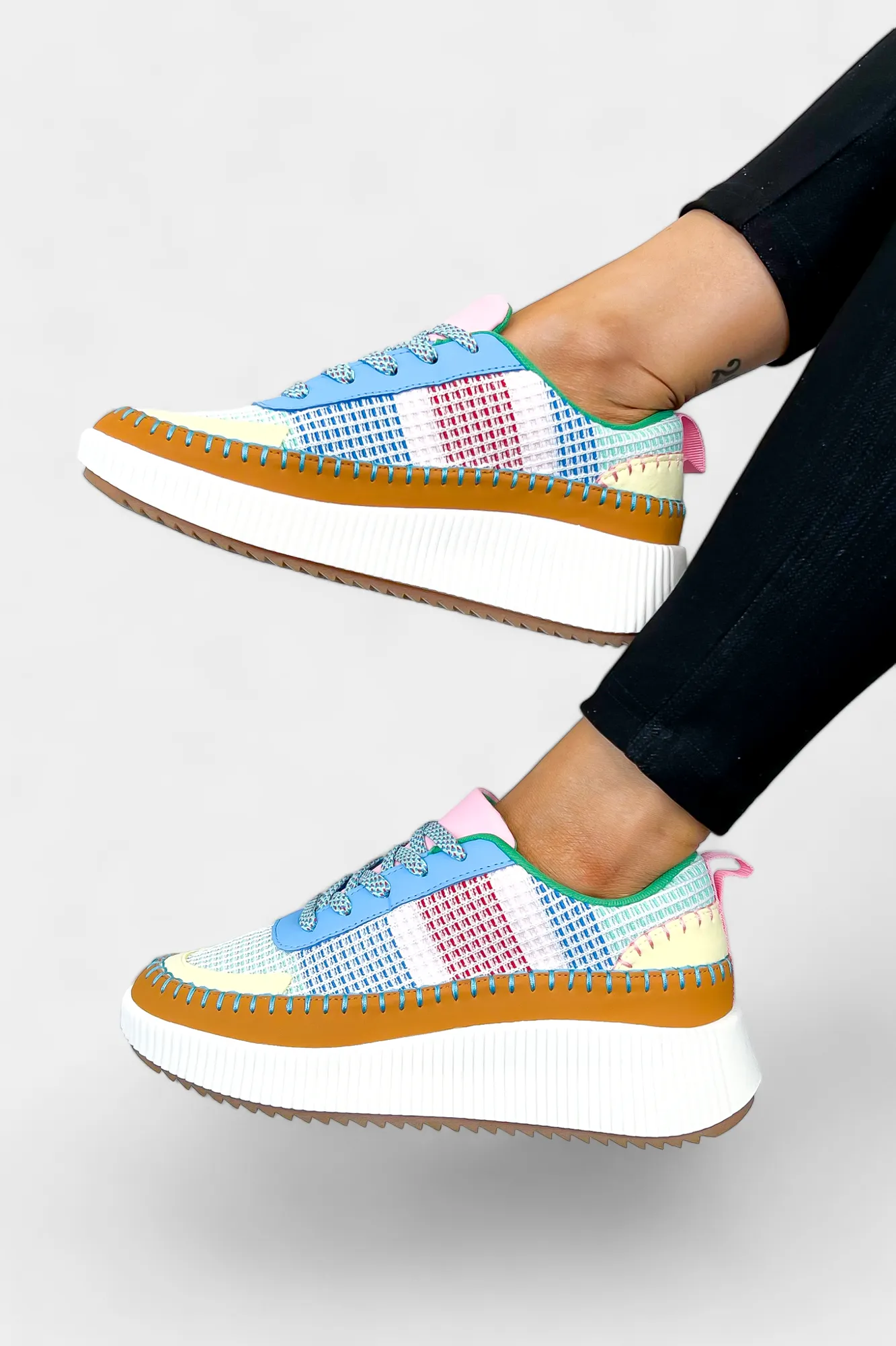 Blue Pattern Sneakers