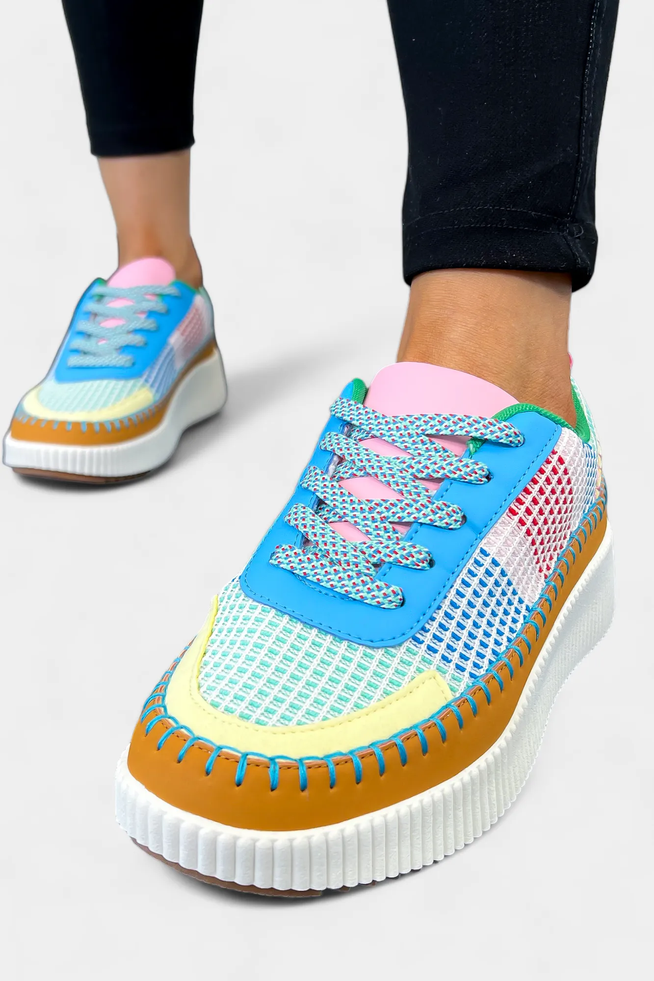 Blue Pattern Sneakers