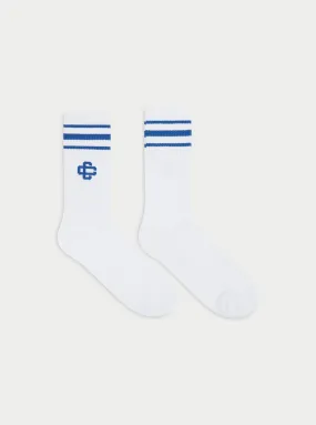 EMBLEM STRIPE SPORTS SOCK - BLUE