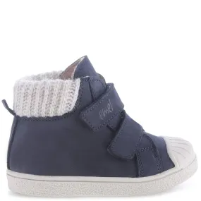 (EY2758-2) Emel winter velcro shoes - Blue navy