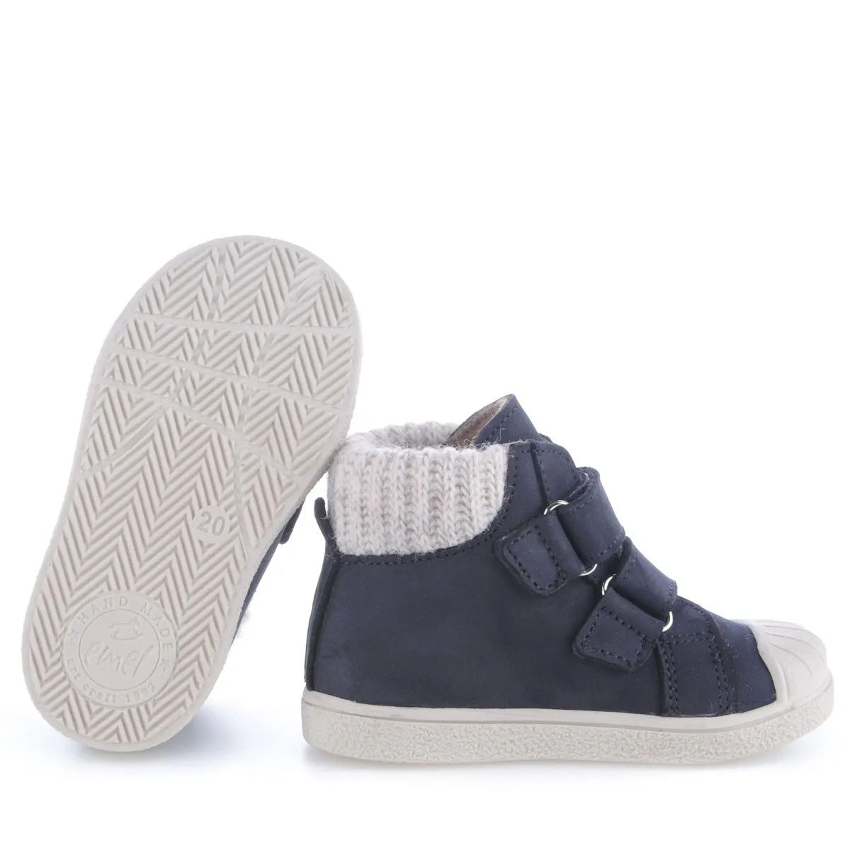 (EY2758-2) Emel winter velcro shoes - Blue navy