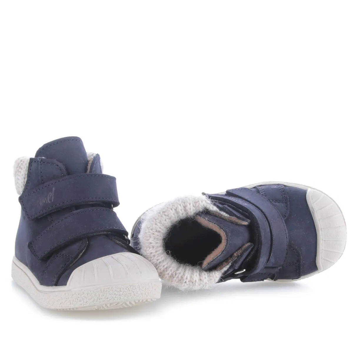 (EY2758-2) Emel winter velcro shoes - Blue navy