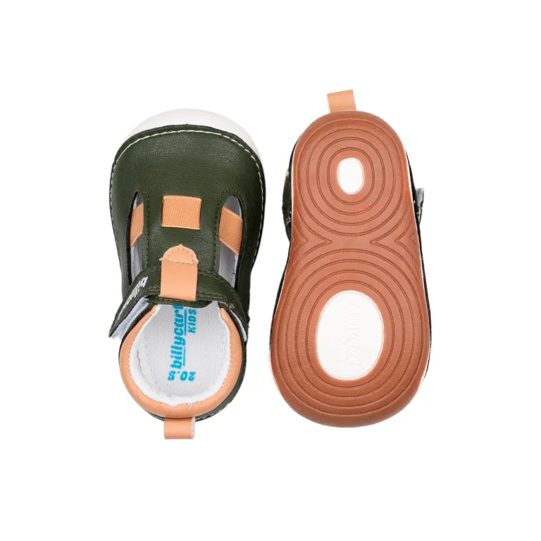 FORREST green and tan baby and toddler unisex sandals