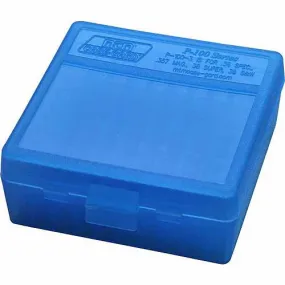 Mtm P-100 Flip-Top Pistol Ammo Box 1.68 Oal Blue Poly