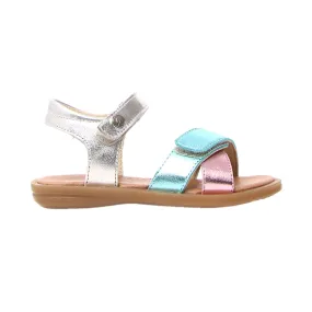 Naturino Girl's (Sizes 33-35) Turquoise/Pink/Silver Sandal