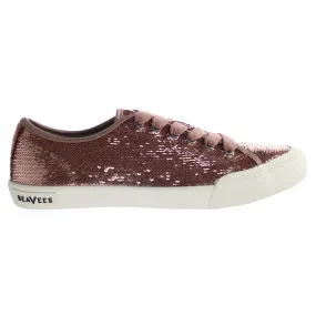 Seavees Monterey Rose Gold Woven Sequins Cambria Sneaker Pink Womens Shoes