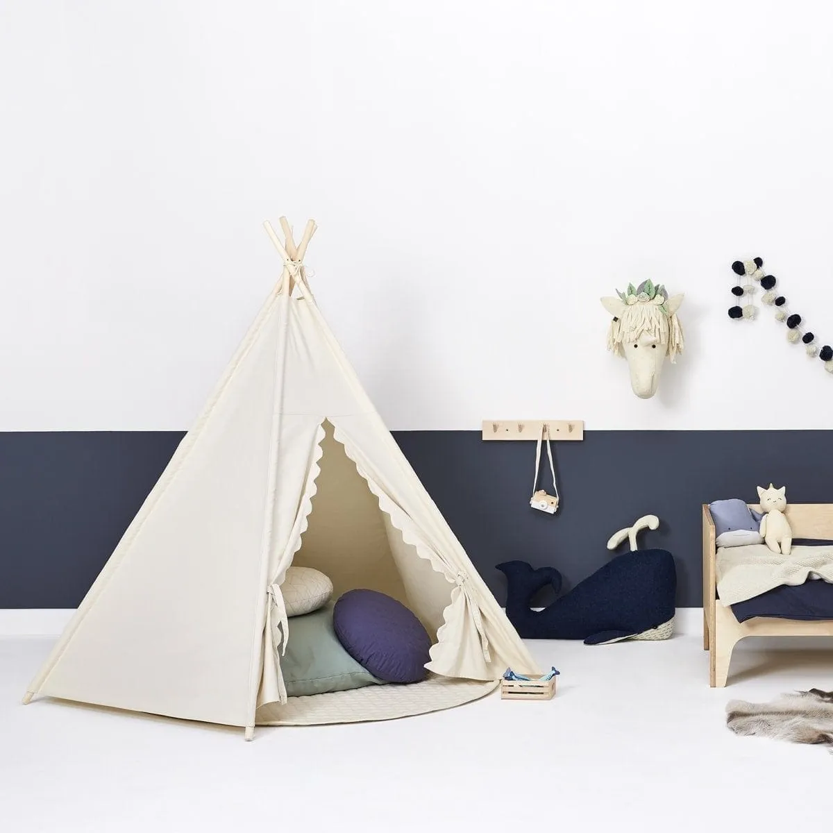 The Little Green Sheep Teepee Play Tent - Linen