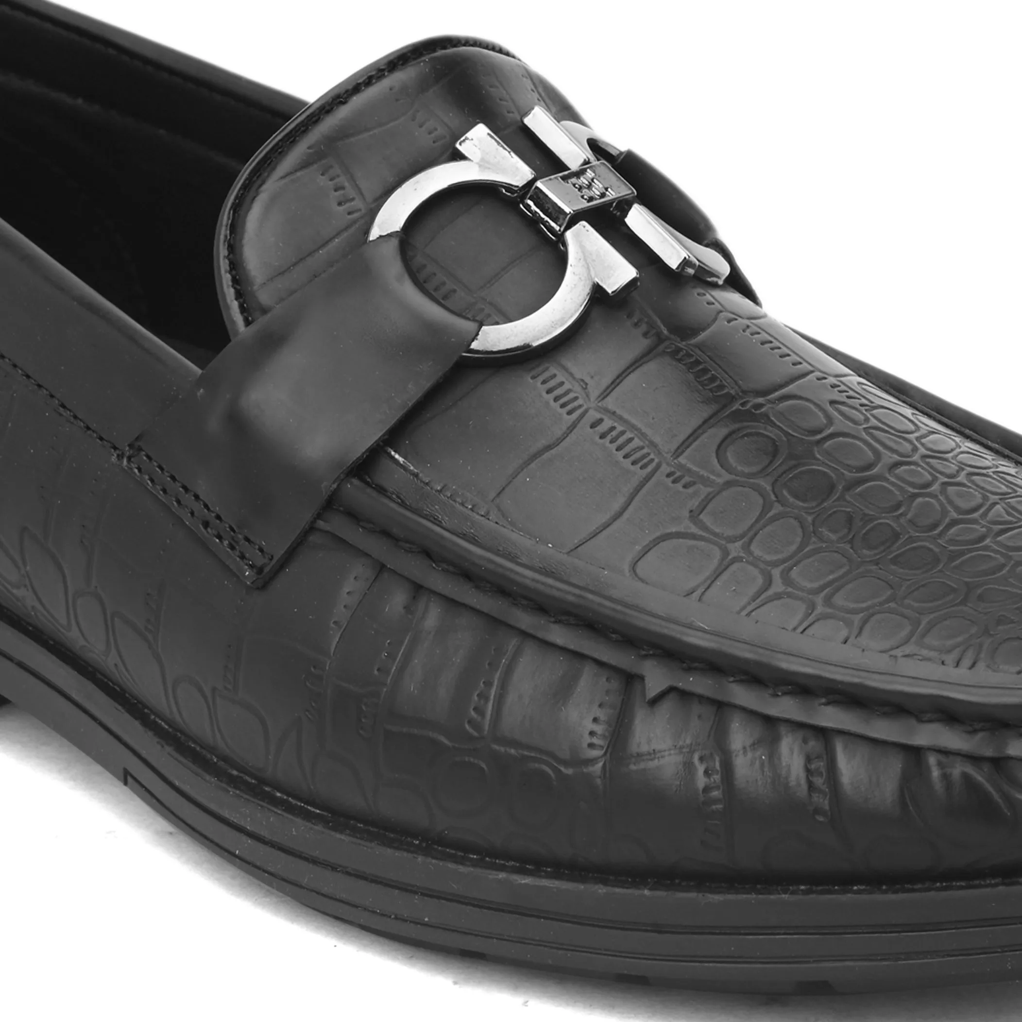 Topman Black Buckle Loafers