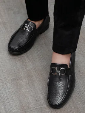 Topman Black Buckle Loafers