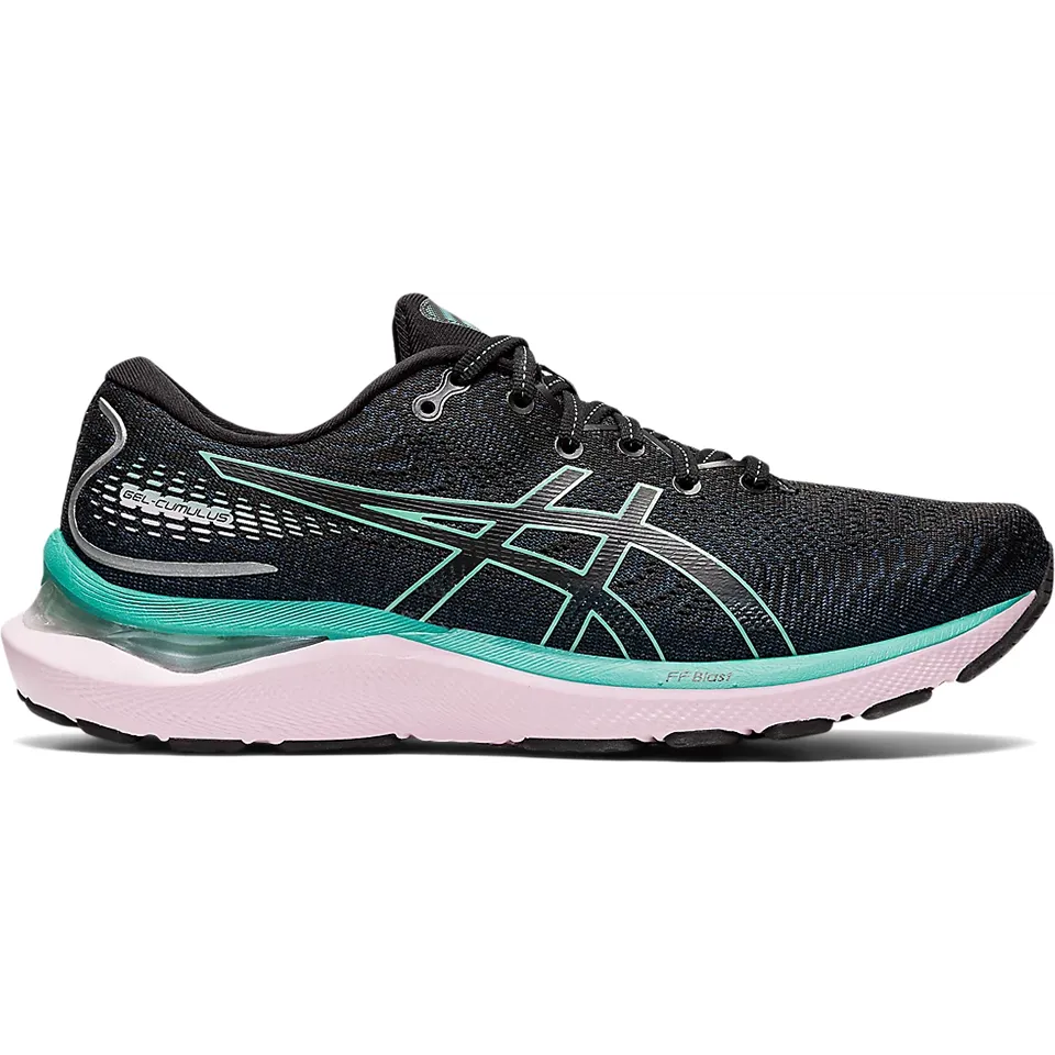 Women's Asics Gel-Cumulus 24, Black/Sage, 11.5 B Medium