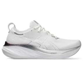 Women's ASICS GEL-Nimbus 26 Platinum, Real White/Pure Silver, 6.5 B Medium