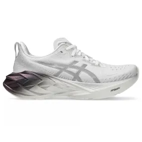 Women's Asics Novablast 4 Platinum, Real White/Pure Silver, 8 B Medium