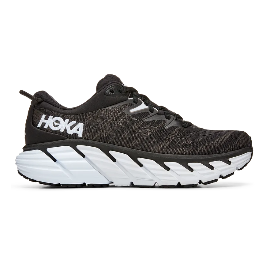 Women's Hoka One One Gaviota 4, Black/White, 7 D Wide