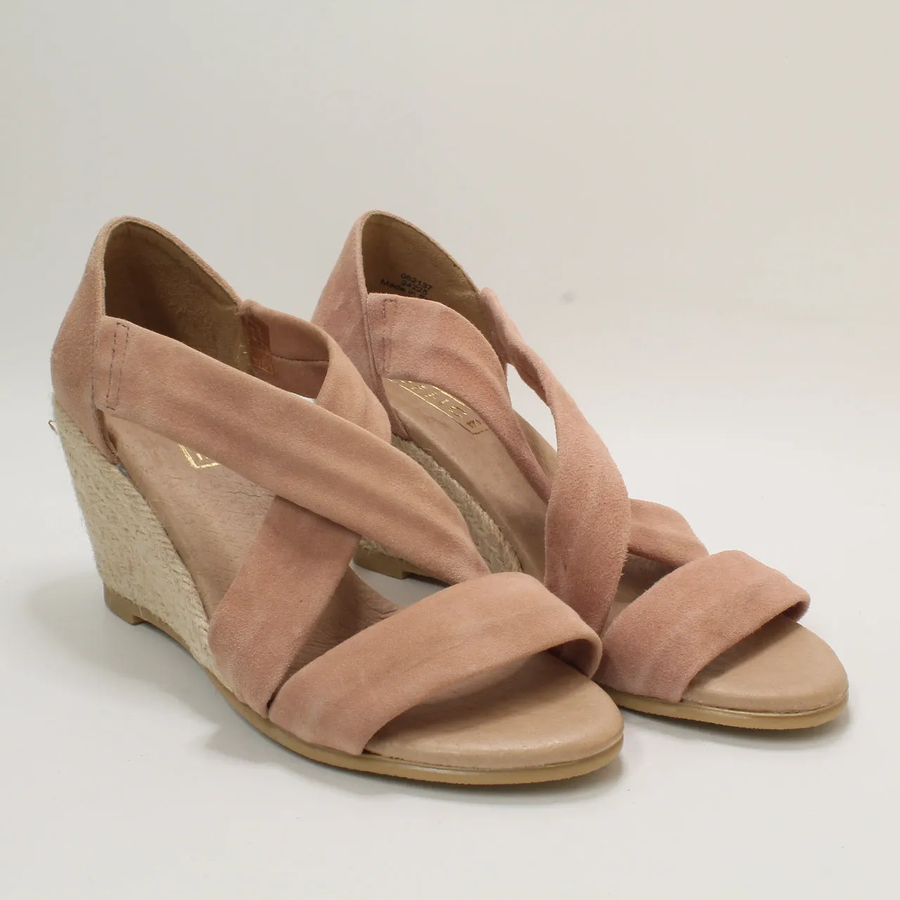 Womens Office Maiden Cross Strap Wedge Nude Suede Uk Size 4